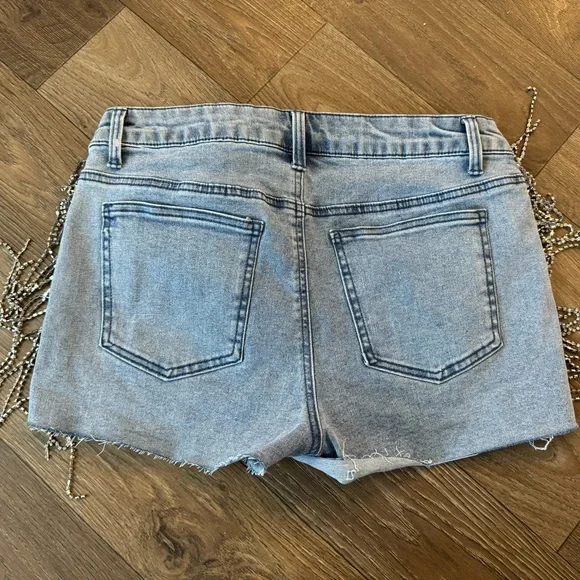 Forever 21 Denim Shorts with Dimond Fringe - Picture 2 of 2